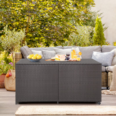 Topbuy 59'' W 175 Gallons Deck Box with Wheels