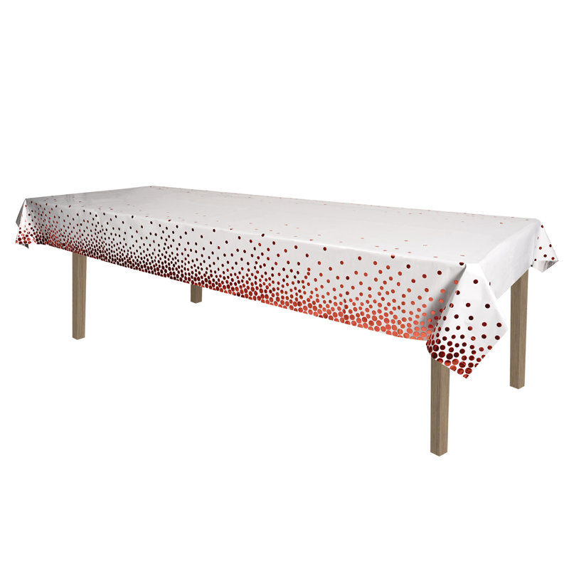 Metallic Polka Dots Tablecover, Rose Gold
