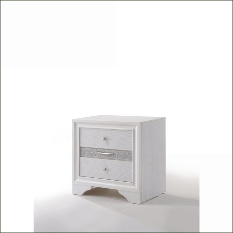 Table de chevet 2 tiroirs Naima, Blanc