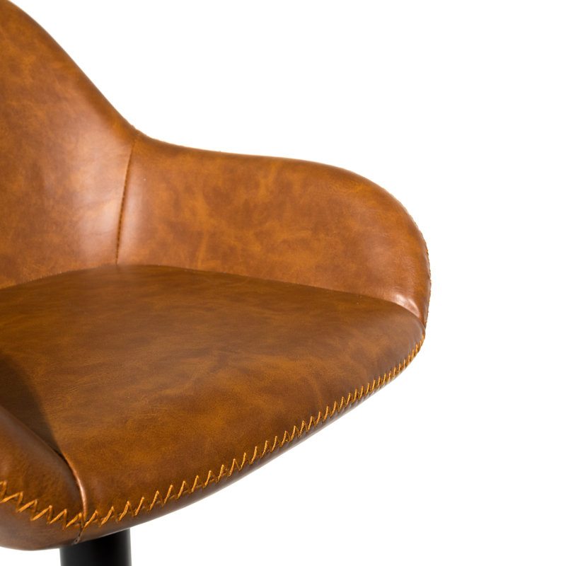 Winfield Swivel Upholstered Adjustable Height Counter Stool with Metal Frame, Tan