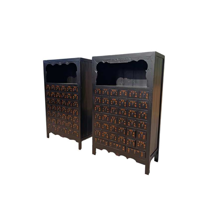 Pair of Authentic Antique Chinese Apothecary Medicine Cabinets, Circa 1846