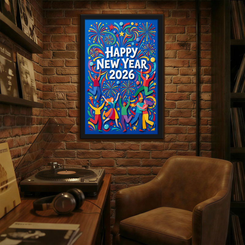 Motif de célébration mode bonne année 2026, H 18 po x l 12 po