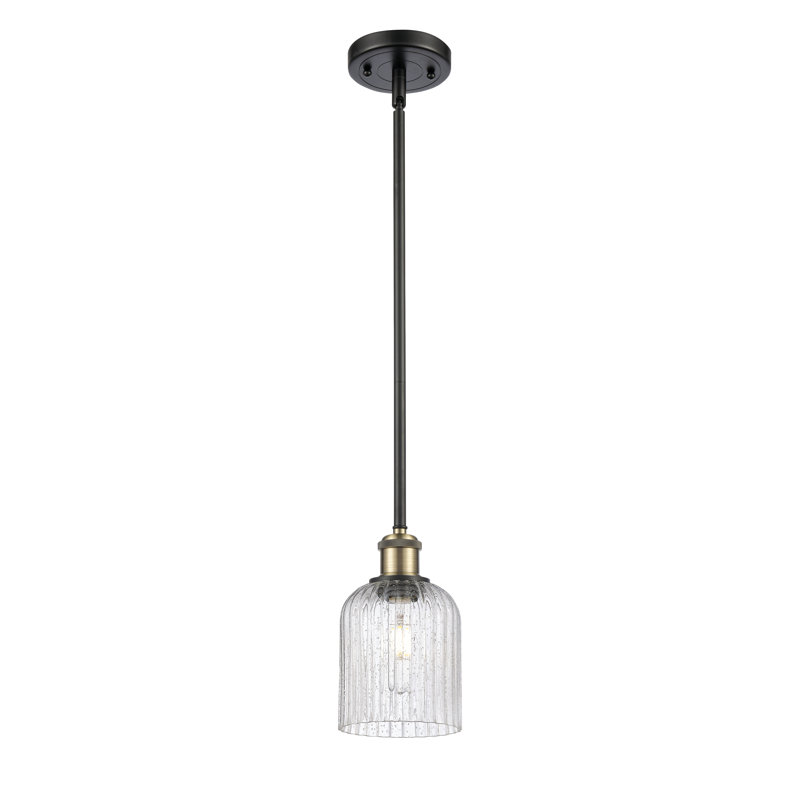 Luminaire suspendu 5 lumières Ballston Addeline, Laiton antique noir, Bleu princesse