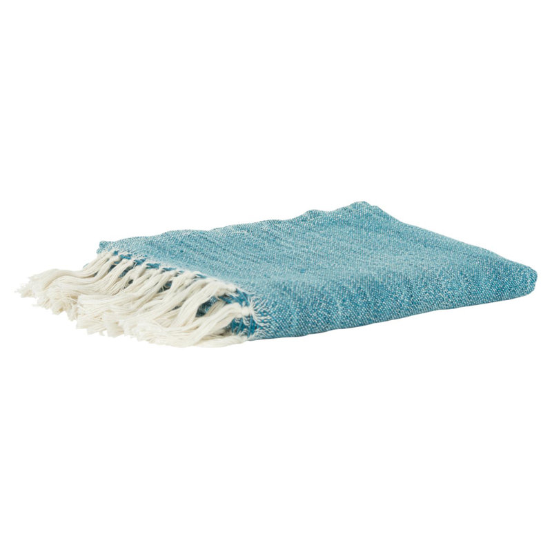 Jeté tissé bleu sarcelle 100% polyester