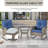 5-Piece Outdoor Patio Rattan Sofa Set With Rocking Chairs And Fire Pit Table-71404847