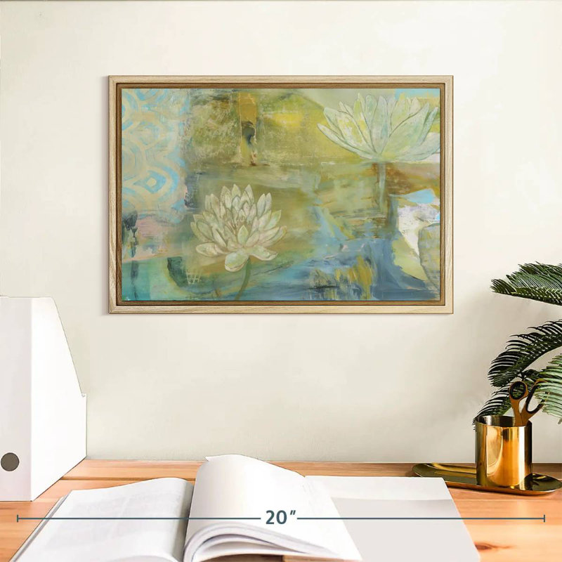 Lotus Dream, Cadre flottant en bois naturel, 13 po x 9 po