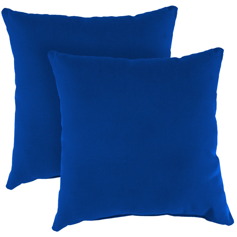 Sunbrella Outdoor Throw Pillow, Canvas Pacific Blue Sunbrella®, 16" H x 16" W