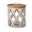 Grande table d'appoint 23 po blanche vieillie
