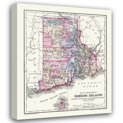 Alcott Hill®, art graphique sur toile tendue de la galerie mitchell: Rhode Island - mitchell 1877 USRI0002