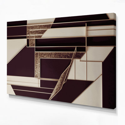 Geometric Abstraction 93 Brown Canvas Wall Art
