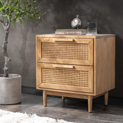Genie 2-Drawer Solid Wood Nightstand