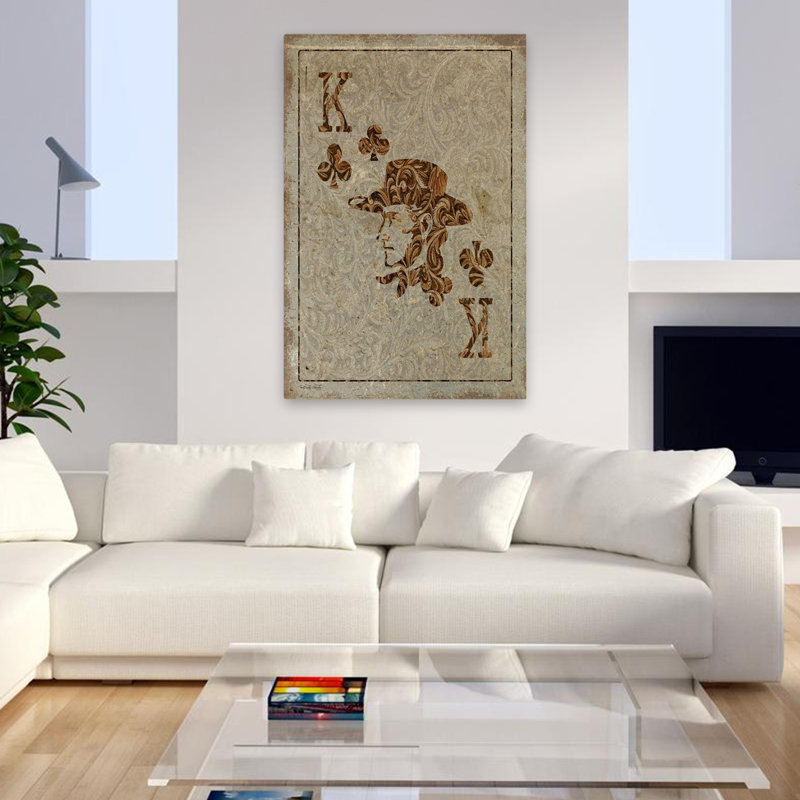 Old Wild West King - Art contemporain de cartes à jouer, H 48 po x l 32 po