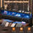 Upholstered Headboard with LED Lights and Charging Station-221662601