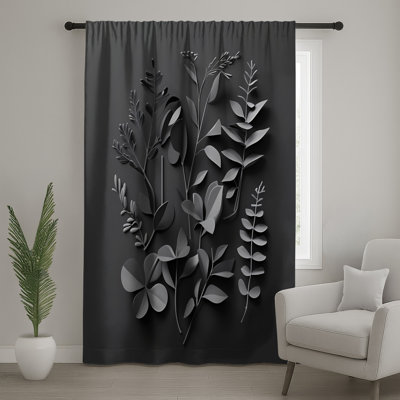 Leaves Window Curtains, Nature Sheer & Blockout Curtains - 1 Panel