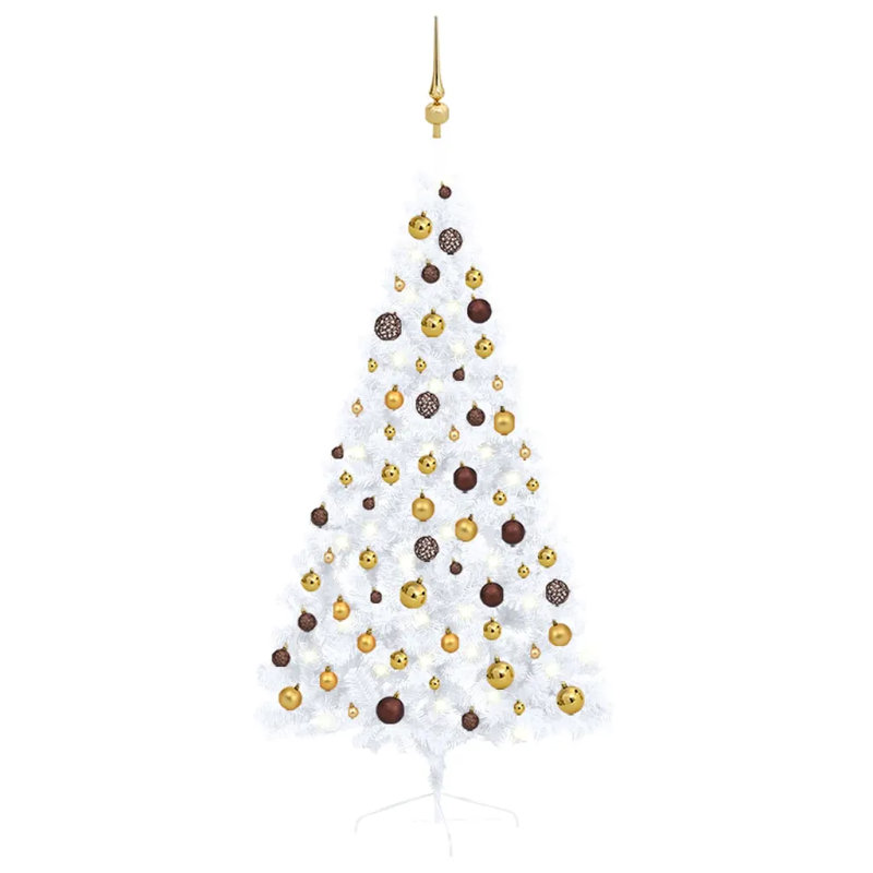 Artificial Half Christmas Tree with LEDs&Ball, 4.92ft H