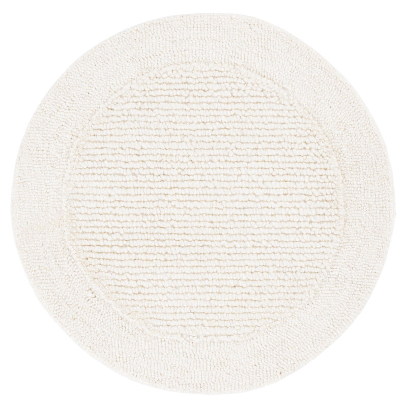 Novelty Hand Tufted Wool Solid Color Indoor Rug, Round 3'