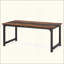 Grand bureau d'ordinateur moderne pour le bureau à domicile - Table d'écriture robuste avec structure en acier, poste de travail industriel avec bureau spacieux et pieds réglables-1705134557