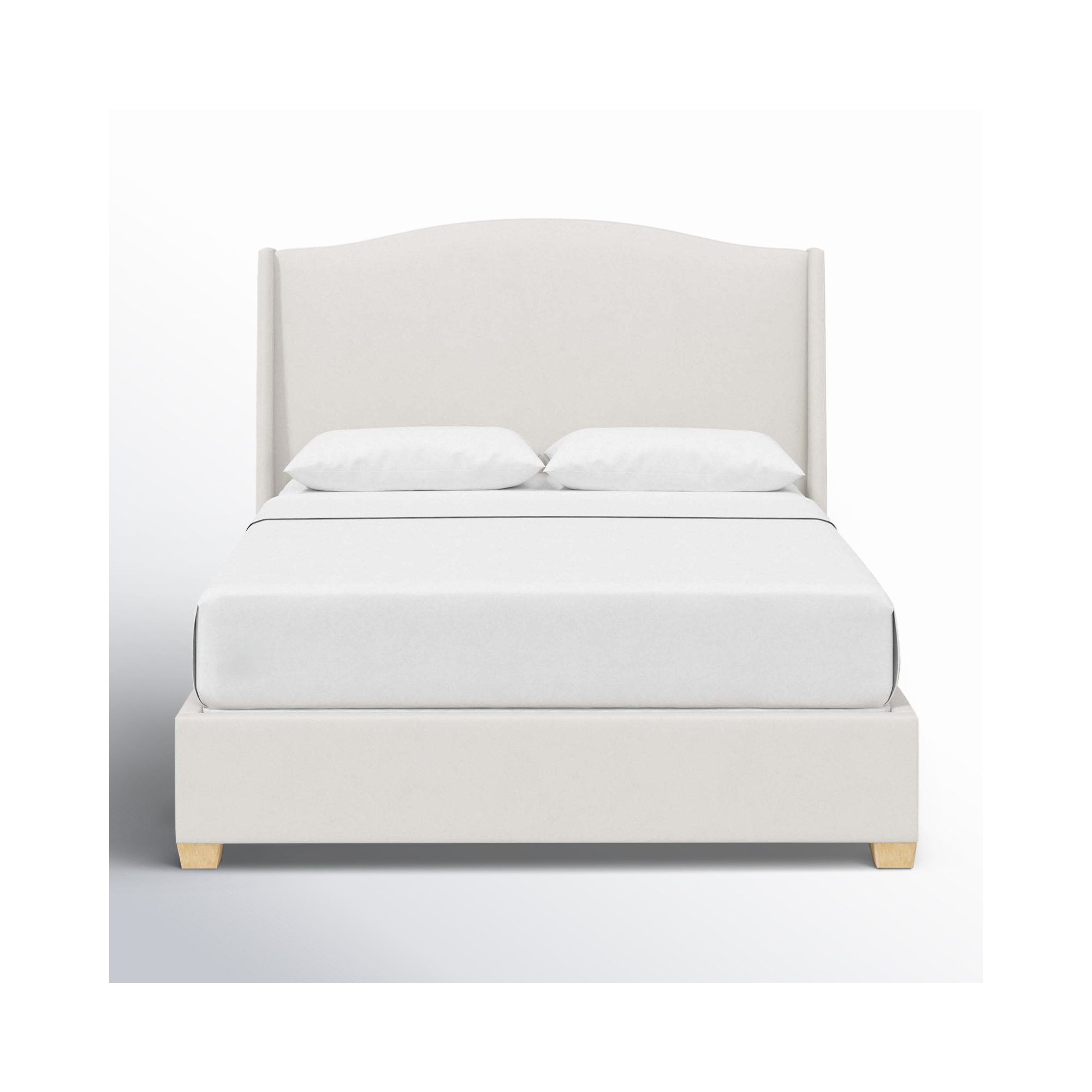 Allis Upholstered Wingback Bed, Bella Light Gray Performance Velvet, California King