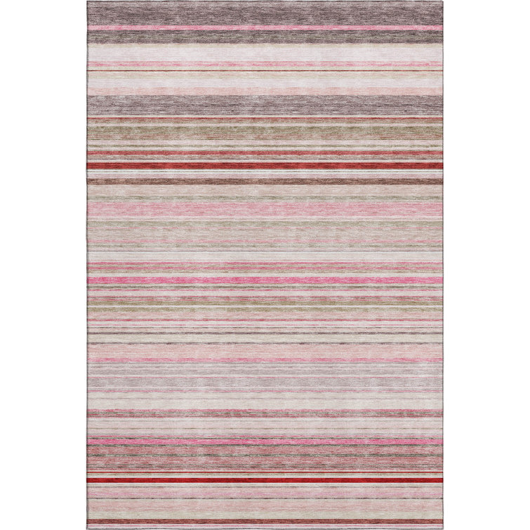 Premium Machine Washable Prisco Pink Rug