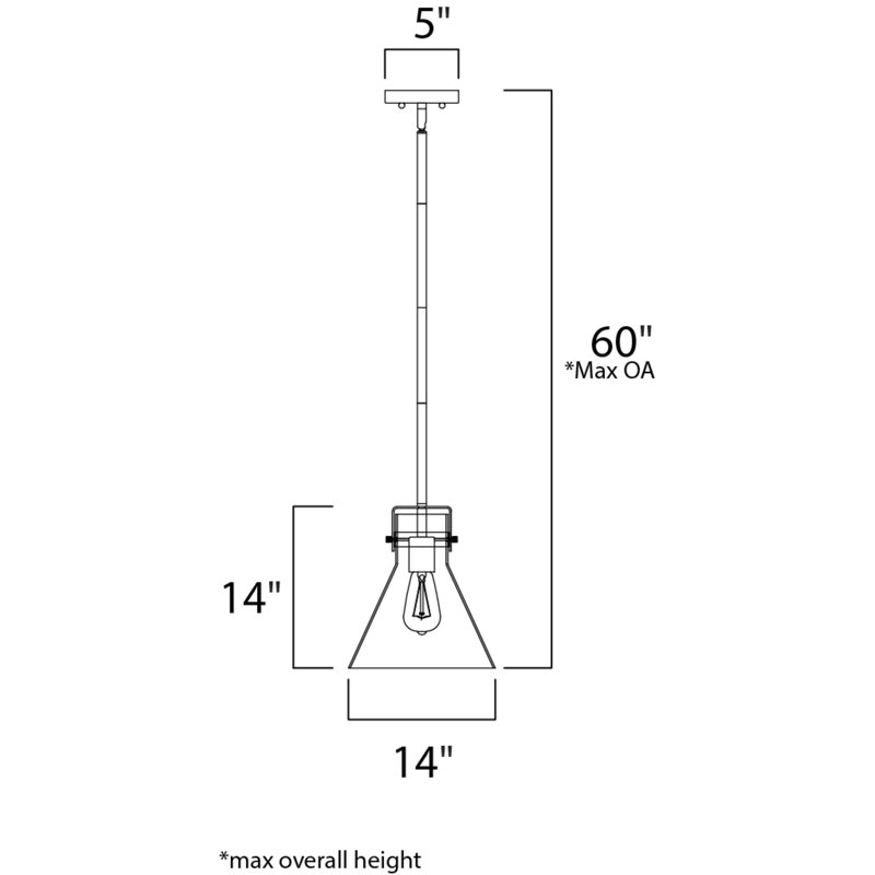 Luminaire suspendu 1 lumière Critchfield, Chrome poli