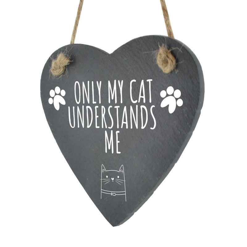 Heinrich Cats Understand Me Heart Slate Wall Décor