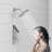 Shower Faucet With Storage Rack 8-Inch Rain Shower Head Shower Decoration Kit With Single Spray Shower Head Shower Faucet Set Complete Brushed Nickel-124869403