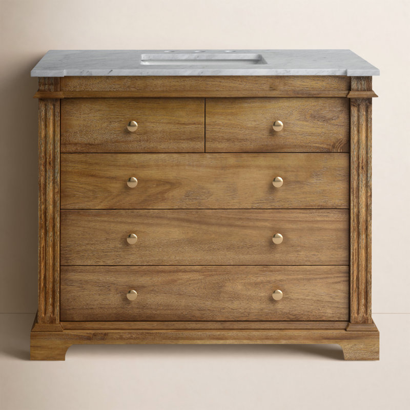 Garza 42" Single Bathroom Vanity Set, Light Brown