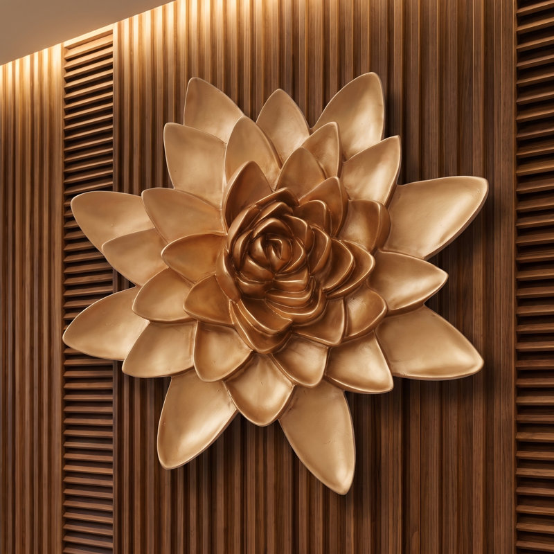  Décoration murale 3D en résine fabriquée à la main sur résine - Sculpture florale traditionnelle pour salon, chambre à coucher, hôtel et café