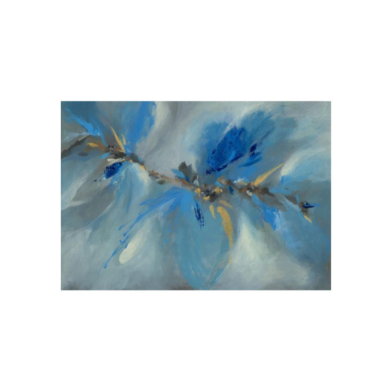 Cerulean Epiphany Painting by Jean Kenna, Hand Embellished, 42" H x 60" W