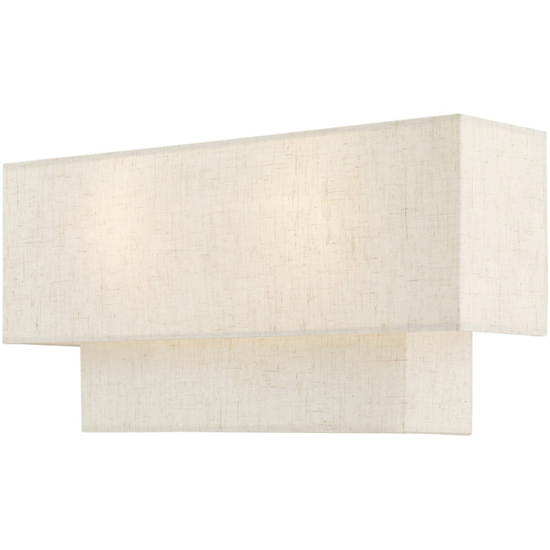 Plafonnier encastré 2 lumières Cebron, Bronze anglais, H 8 po x l 10 po x P 18 po