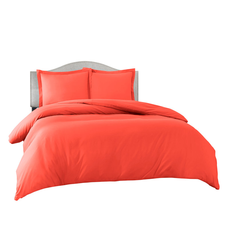 Modern & Contemporary Duvet Cover, Queen Duvet Cover + 3 Additional Pieces, Orange