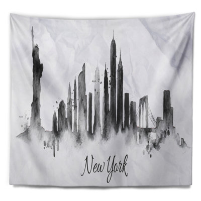 Encre de silhouette new york tapisserie Cityscape