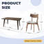 Ensemble de salle à manger de style Mid-Century - table à finition brune et 4 chaises rembourrées (capacité de 300 lb)-481496906-481496904
