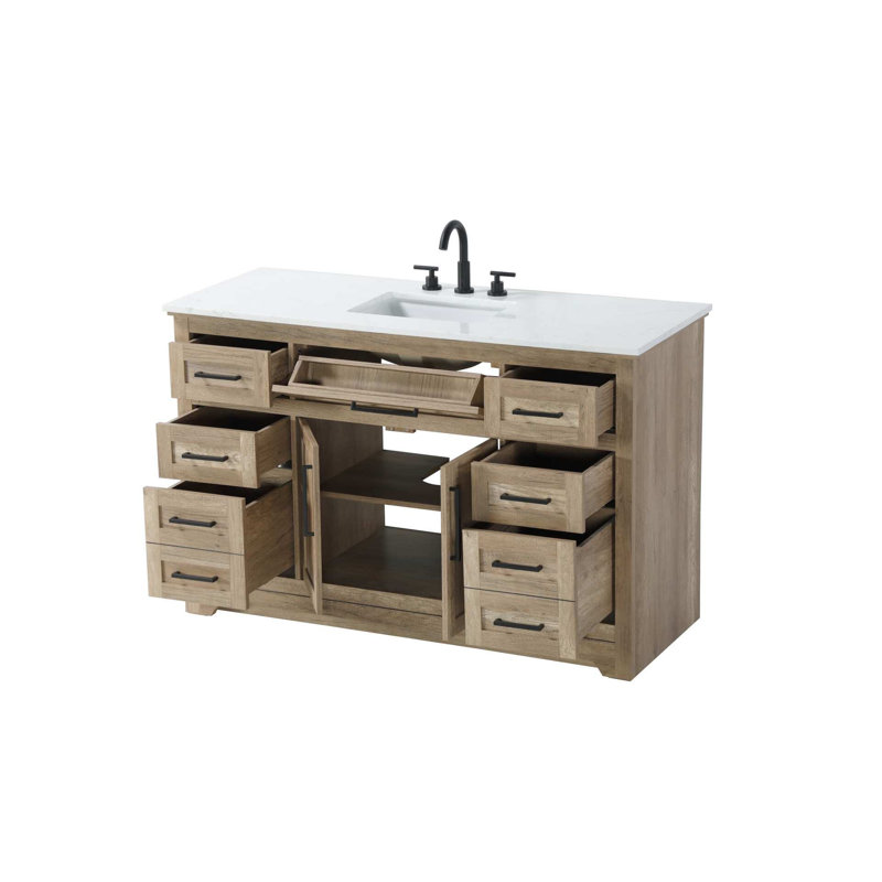 Meuble-lavabo simple 54 po en chêne naturel, 54", Chêne naturel