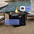 50,000 Auto - Ignition Fire Pit Table, 32 Inch Square, Propane Gas, , Textured Frame, Ideal For Outdoor Entertaining Square Table With Waterproof Cover, Stainless Steel Ignition, Backyard Fun
