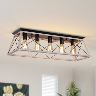 Arden Farmhouse Rectangular Flush Mount Ceiling Light