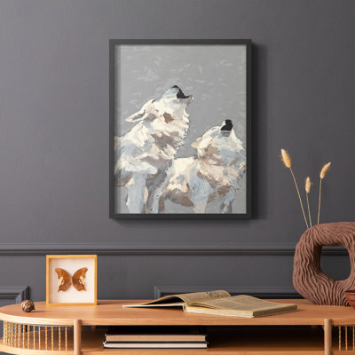 Midnight Wolves Framed Print - Solid Wood
