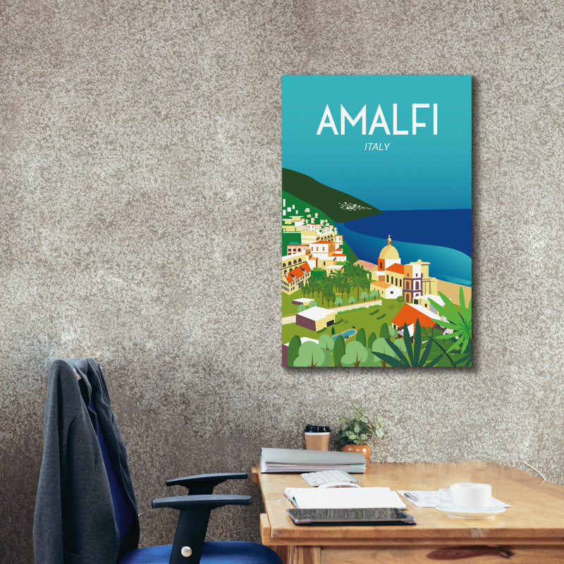 "Epic Graffiti" Amalfi "par Omar Escalante, art mural sur toile, H 40 po x l 26 po