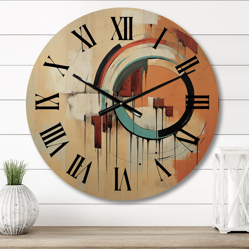 Horloge murale en bois massif Varshini, Petit