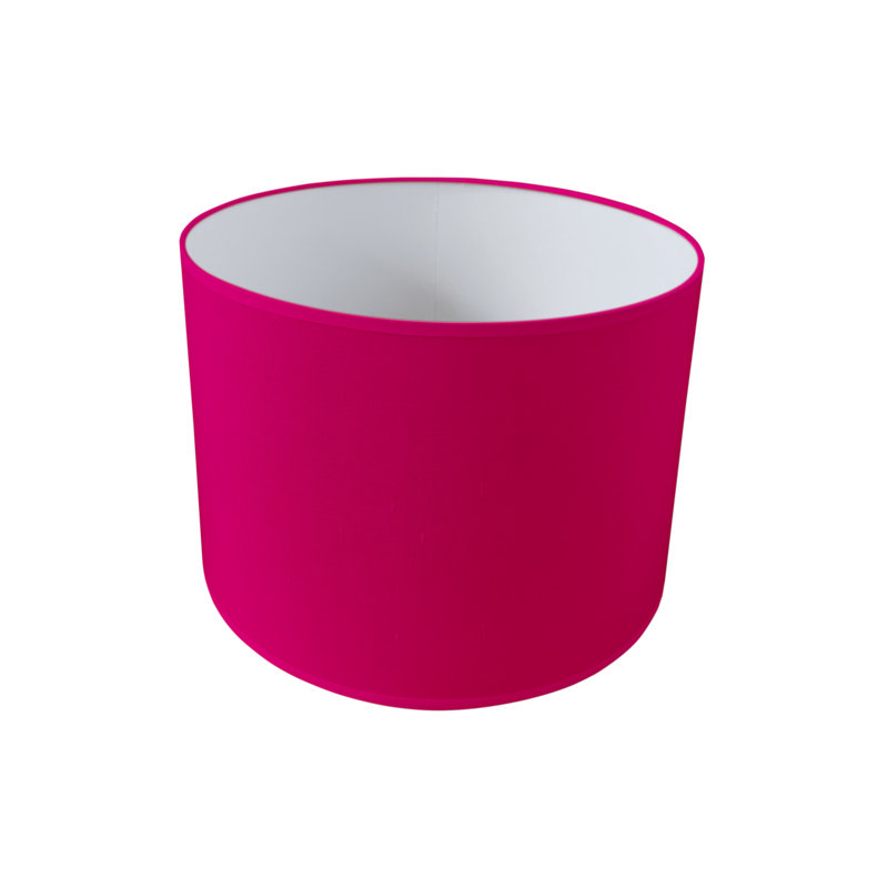 Drum Silk Lamp Shade ( Uno ), 30cm H x  50cm W x 50cm D, Hot Pink