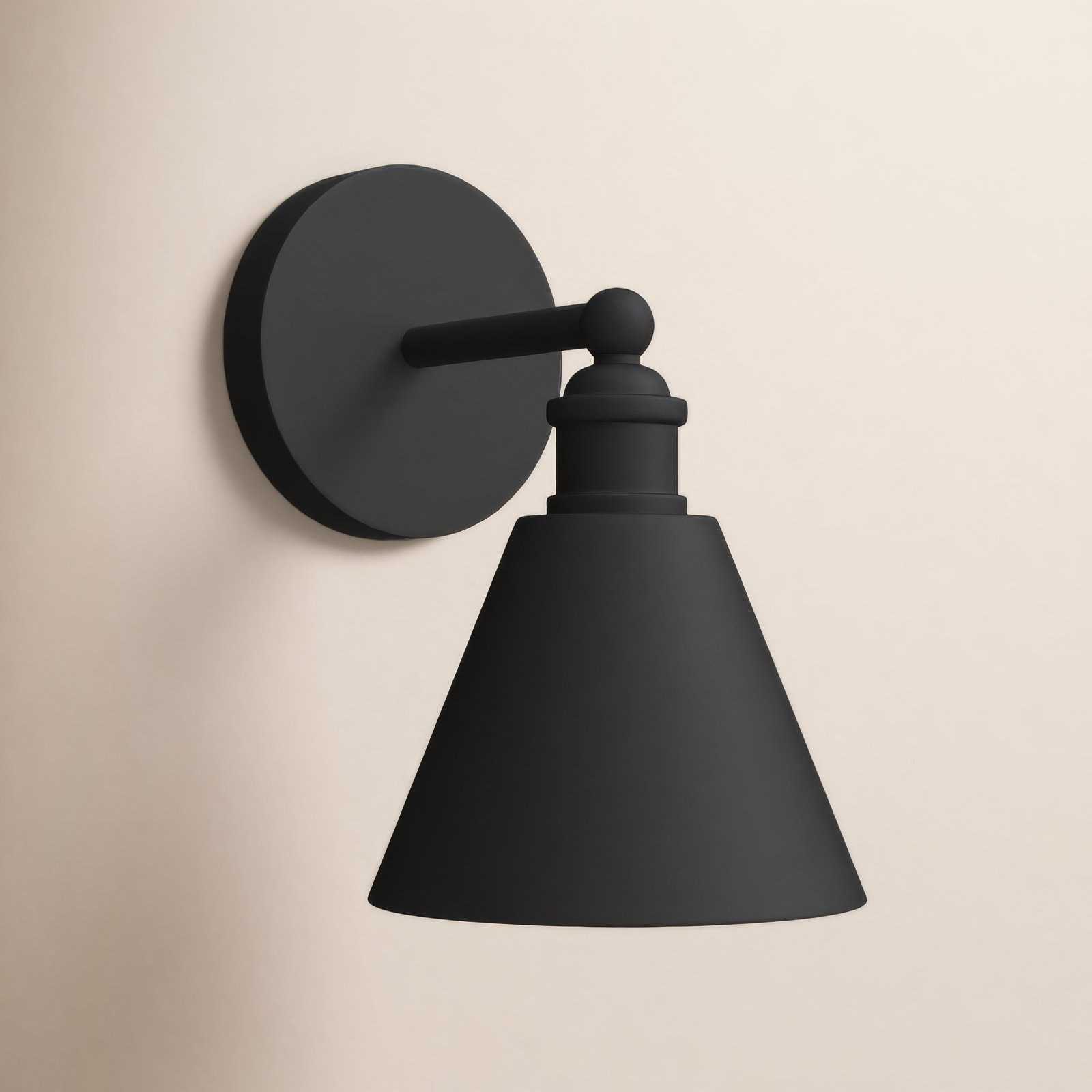 Elton Single Light Dimmable Wall Sconces, Black, Black