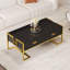 Table basse moderne moderne noire avec 4 tiroirs et base dorée de 47,3 po (table incluse seulement)-388742629