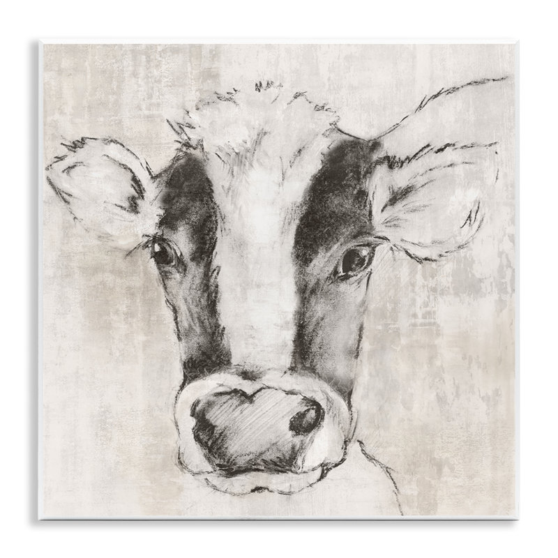  Vache, croquis, impression sur plaque par Eli Jones