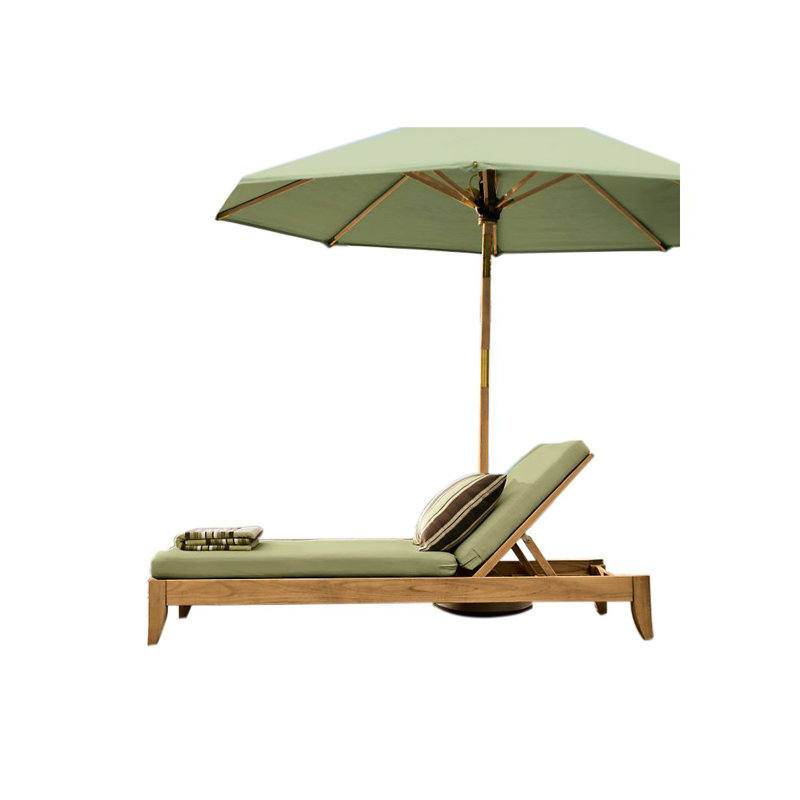 Maiorano Outdoor Teak Chaise Lounge