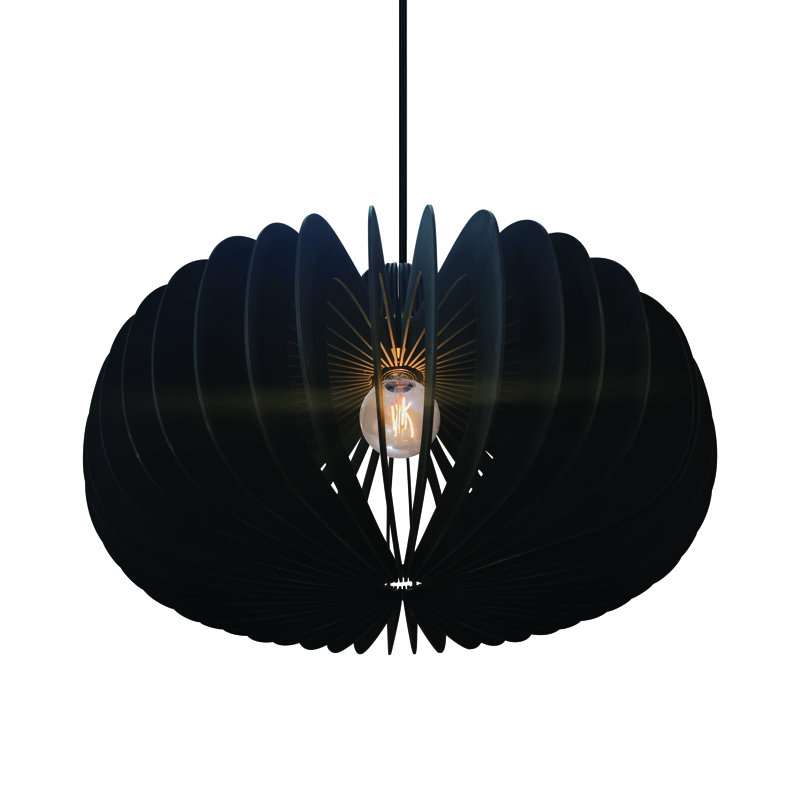 1 - Light Satin Pendant, Black, Black