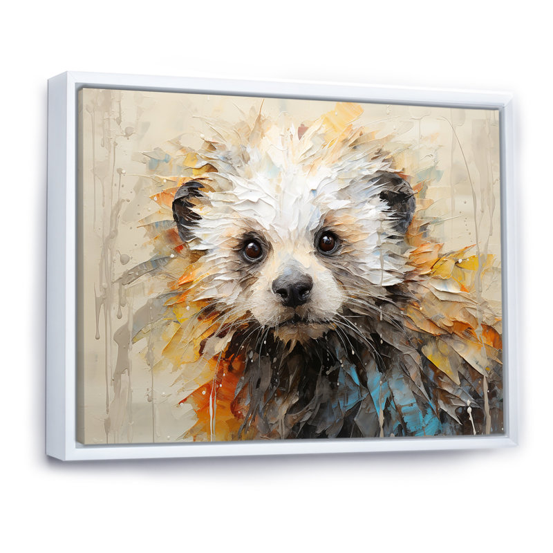 Loutre ludique - impressions sur toile, Cadre flottant blanc, H 12 po x l 20 po x P 1 po