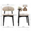 Chaise de salle à manger rembourrée en tissu de lin et de coton beige avec pieds en bois massif noir, ensemble de 2 chaises sans accoudoirs pour la cuisine, le restaurant, le salon, la salle de réunion-129702407