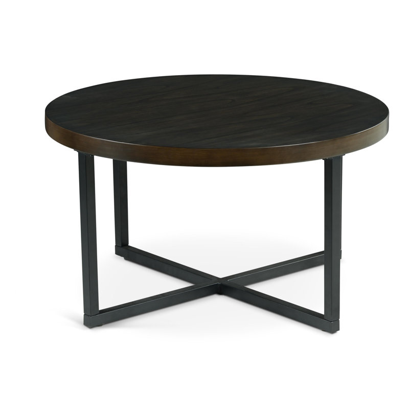 Yukon Dark Brown Wood Coffee Table with Stools