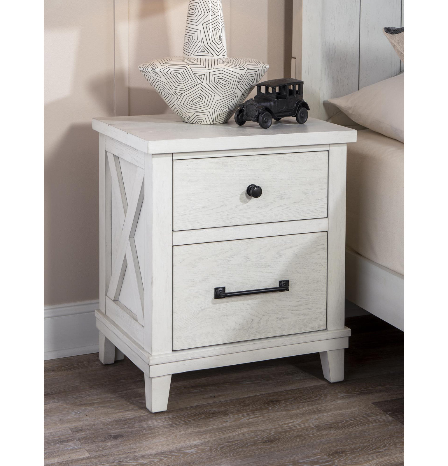 Harriett Flatiron Nightstand, White