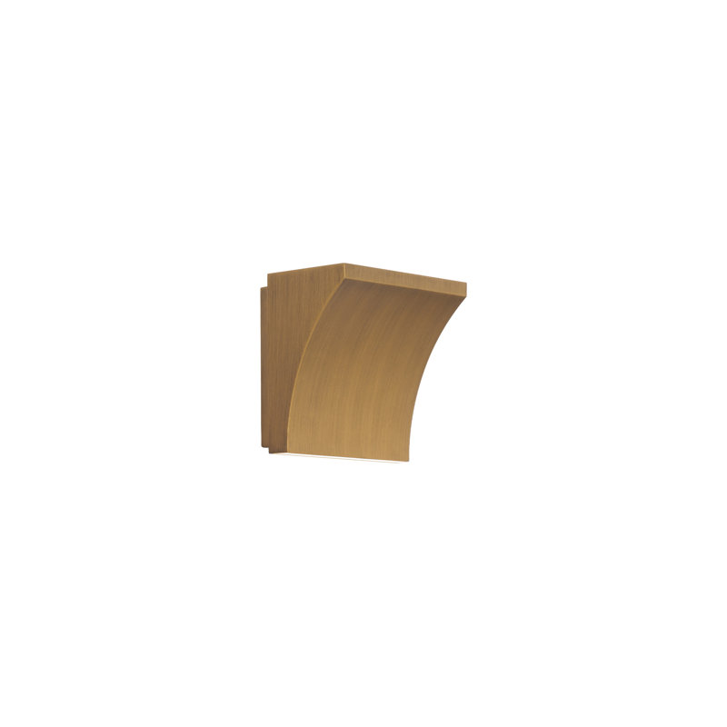 Cornice LED Flush Mounted Sconce, Aged Brass, 3500K